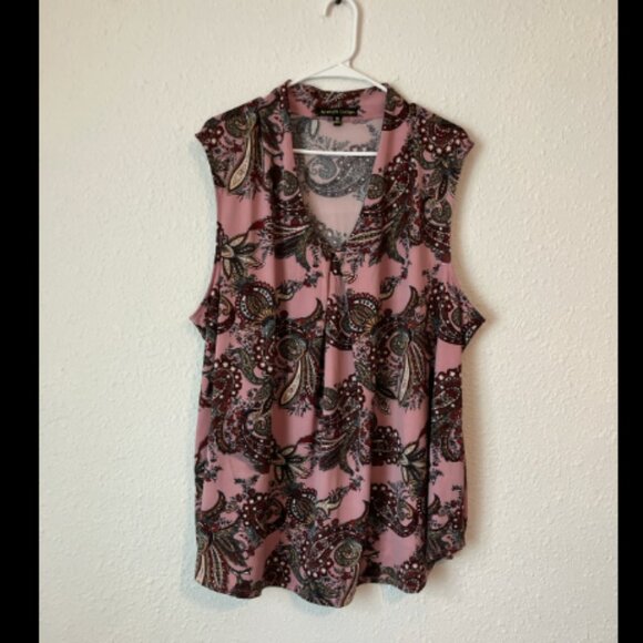 Always Indigo size 2X Paisley Pattern Top - Picture 1 of 4